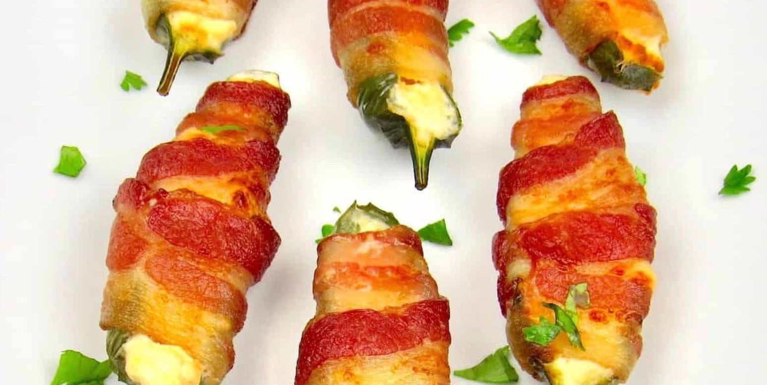 Keto Air Fryer Bacon-Wrapped Jalapeño Poppers